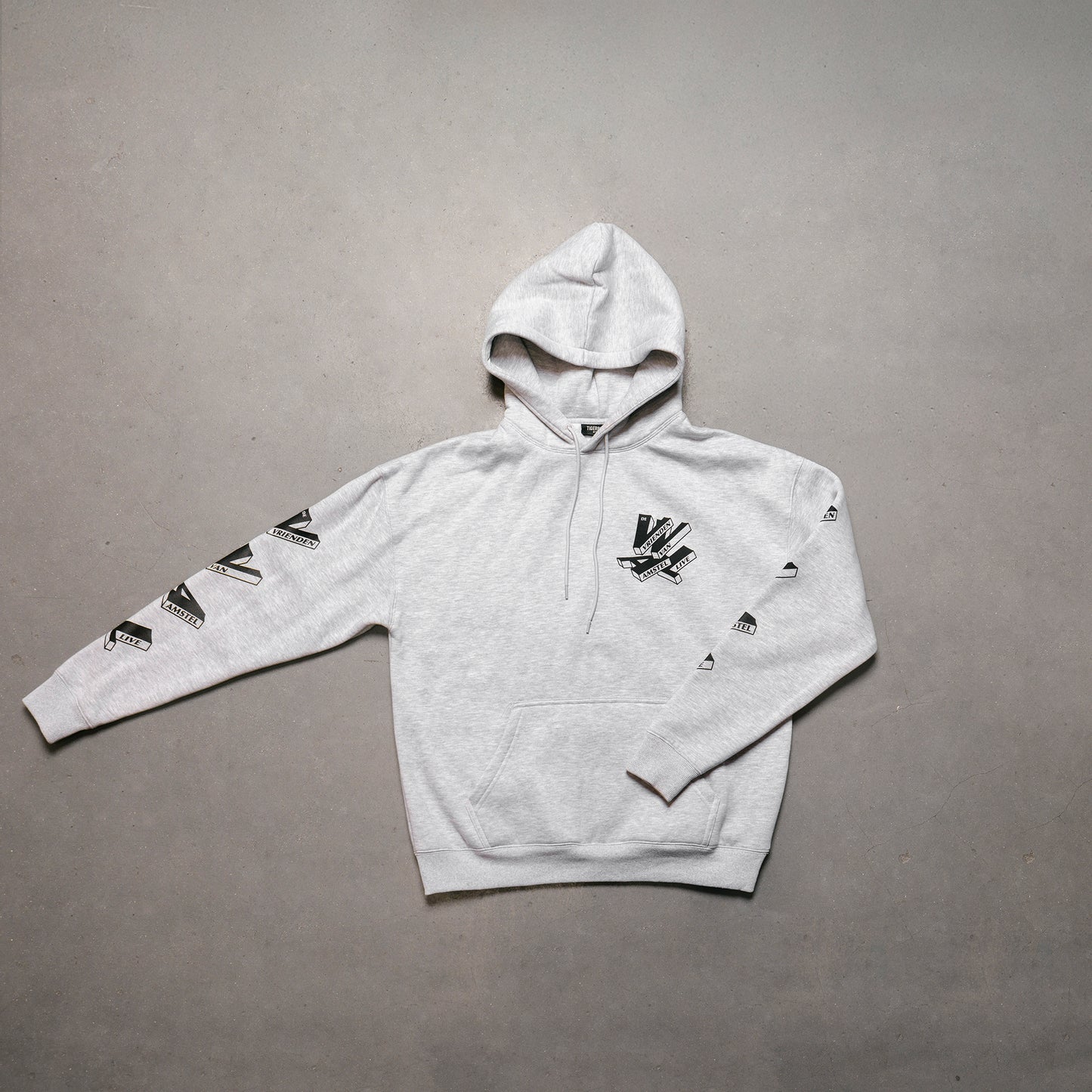 Letterbox hoodie grey (black)
