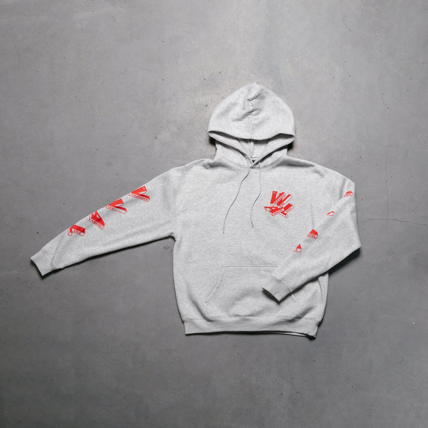 Letterbox hoodie grey (red)