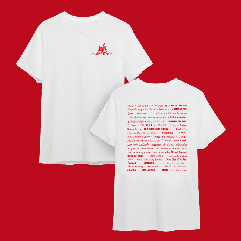 "Amstel Set-Lijst" T- shirt Wit/Rood
