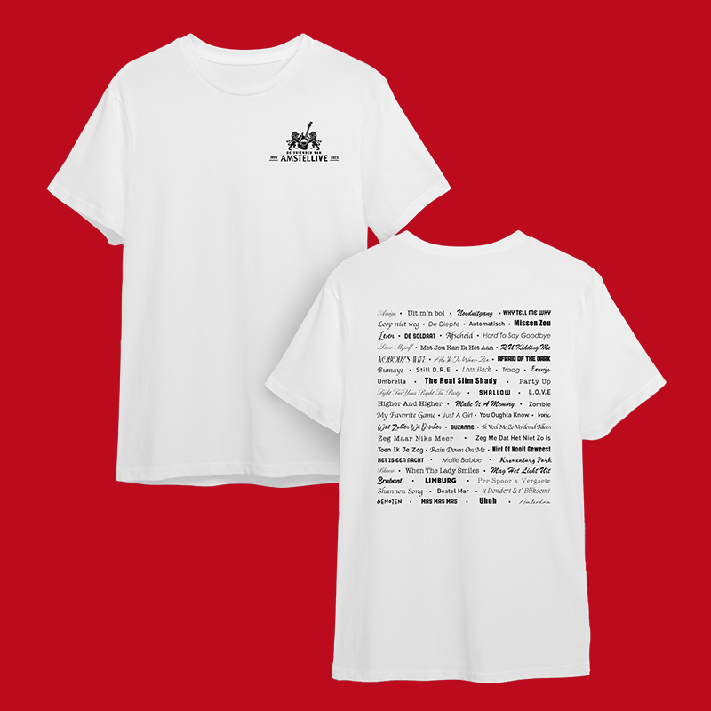 "Amstel Set-Lijst" T- shirt Wit/Zwart